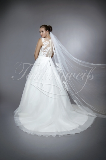 Brautkleid TW0080B - A-Linie Tattoo-Spitze Tüll Organza Spitzenrücken 3