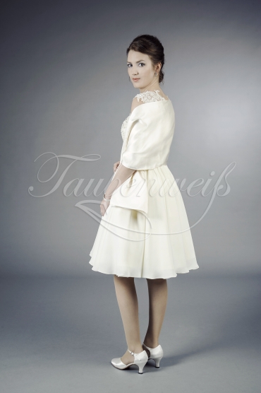 Brautkleid TW0095B - kurz Chiffon Spitze Perlen 50er Jahre Standesamt 3