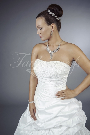 Brautkleid TW0102B - A-Linie Taft Perlen Pailletten Raffungen Glitzer Prinzessin 2