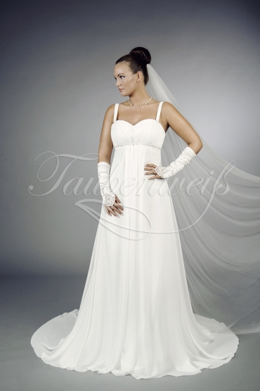 Brautkleid TW0121B - Empire Umstandsbrautkleid Schwangere Chiffon Perlen Träger