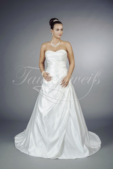 Brautkleid TW0126B - A-Linie Satin Stickerei Perlen Herzausschnitt