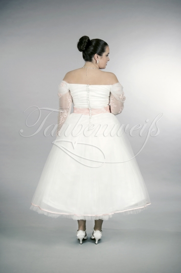 Brautkleid TW0158B - Übergröße Plus XXL Große Größe Tüll Spitze rosa Tee-Länge 3