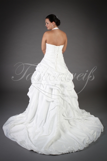 Brautkleid TW0197B - A-Linie Taft Raffungen Spitzenapplikationen Perlen Pailletten 3