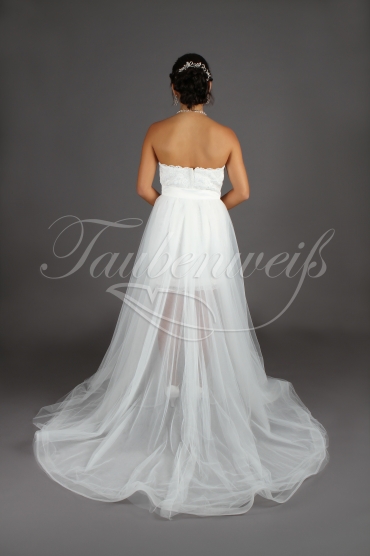 Brautkleid TW0204B - Vokuhila Tüll Spitze Standesamt abnehmbarer Rock 4