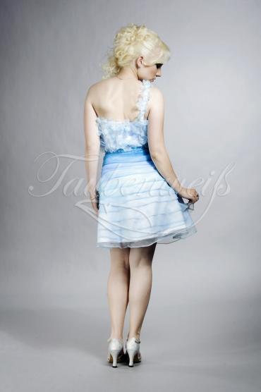 Abendkleid TW0002A - Abendkleid hellblau Organza Blüten Perlen Farbverlauf 3