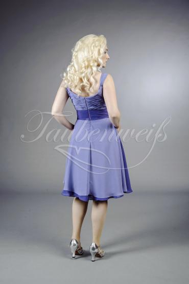 Abendkleid TW0004A - Abendkleid kurz schlicht lila lavendel Chiffon Drapierung 3