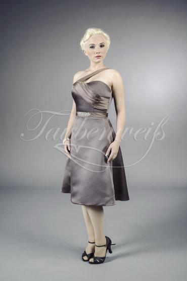 Abendkleid TW0007A - Abendkleid chocolat braun kurz asymmetrischer Träger