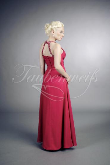 Abendkleid TW0013A - Abendkleid fuchsia pink A-Linie Neckholder Strass Herzausschnitt 3