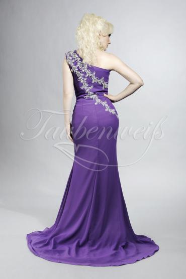 Abendkleid TW0015A - Abendkleid Meerjungfrau Chiffon lila flieder lavendel ein Träger Perlen 3