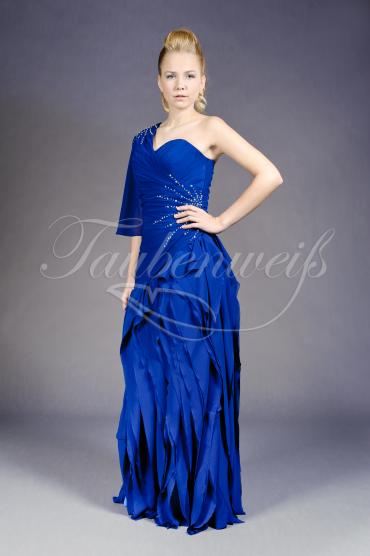 Abendkleid TW0016A - Abendkleid lang royalblau ein Ärmel Strass 1