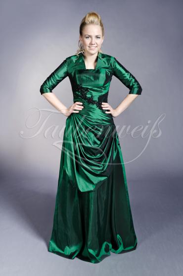 Abendkleid TW0020A - Abendkleid Taft dunkelgrün 3/4-Arm Brautmutter