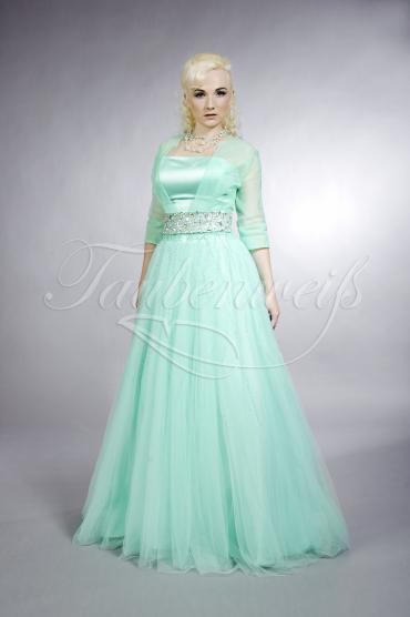 Abendkleid TW0029A - Abendkleid Linie 3/4-Arm Strass große Größen smaragdgrün türkis