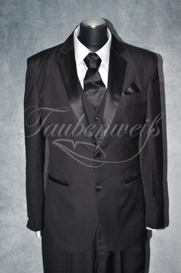 Anzug TW0002AN - Bräutigam schwarz 2reihig Mischgewebe Wolle Polyester