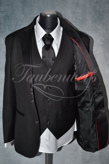 Anzug TW0002AN - Bräutigam schwarz 2reihig Mischgewebe Wolle Polyester 2