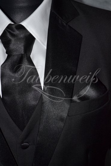 Anzug TW0002AN - Bräutigam schwarz 2reihig Mischgewebe Wolle Polyester 3