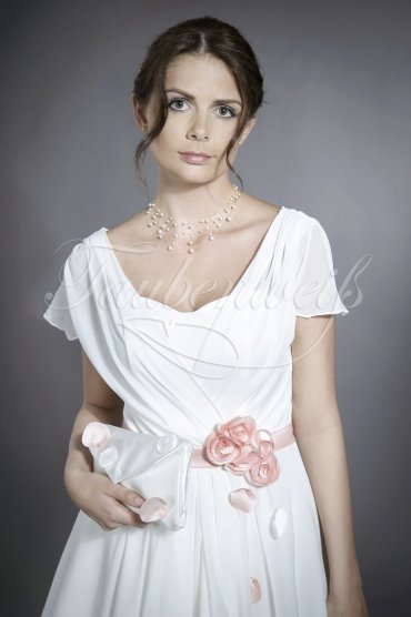 Brautkleid TW0017B - kurz Chiffon Organza farbige Blumen Blüten Standesamt 2