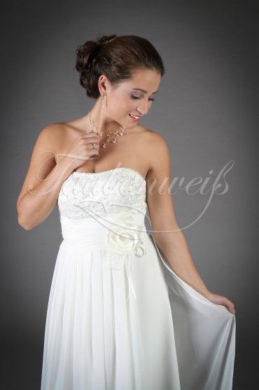Brautkleid TW0066B - Empire Umstandsbrautkleid Chiffon Spitze Strandhochzeit 2