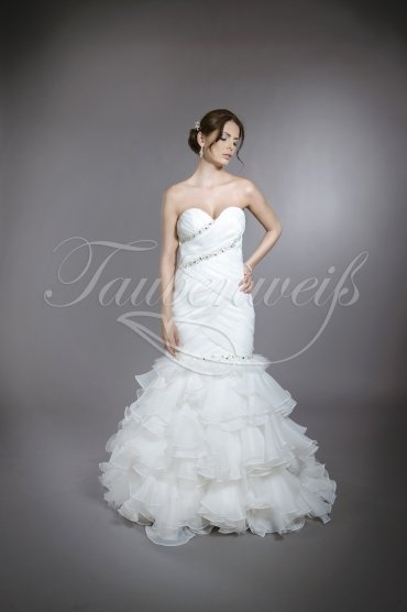 Brautkleid TW0094B - Meerjungfrau Organza Tüll Strass Herzausschnitt 1
