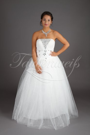 Brautkleid TW0114B - Prinzessin Tüll Glitzer Strass ohne Schleppe 1