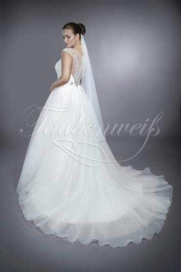 Brautkleid TW0117B - A-Linie Organza Tüll Strass transparenter Rücken 3