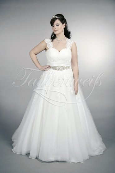 Brautkleid TW0155B - Übergröße Plus XXL Große Größe Tüll Organza Spitze Strass