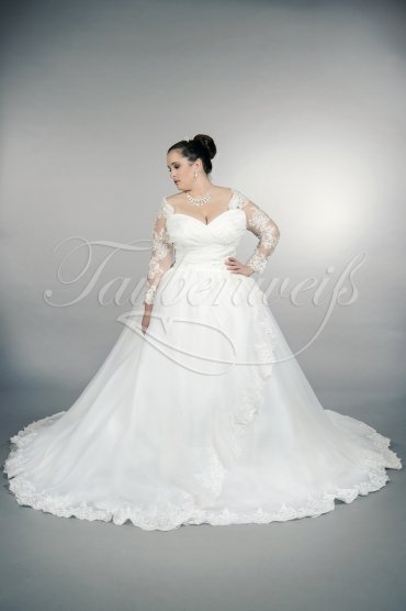 Brautkleid TW0157B - Übergröße Plus XXL Große Größe Spitze Prinzessin Langarm