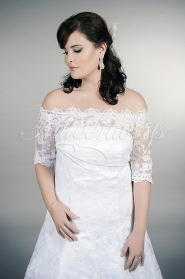 Brautkleid TW0160B - Übergröße Plus XXL Große Größe Spitze 3/4 Arm Carmenausschnitt 2