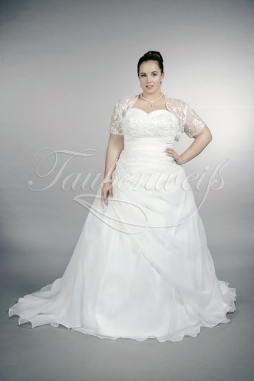 Brautkleid TW0167B - Übergröße Plus XXL Große Größe A-Linie Organza Spitze Bolero