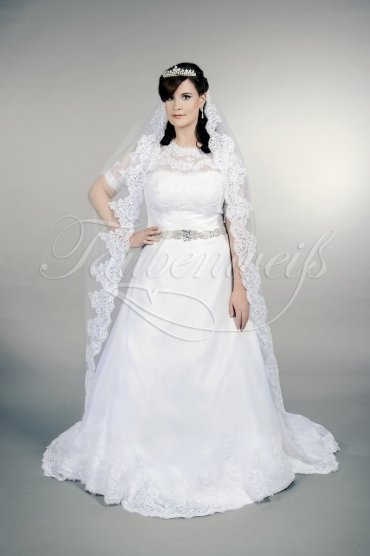 Brautkleid TW0169B - Übergröße Plus XXL Große Größe Spitze Organza Strass A-Linie