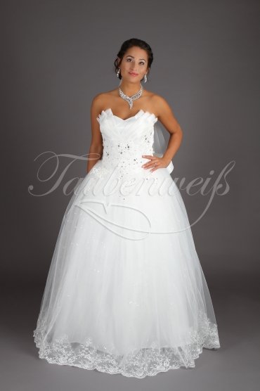 Brautkleid TW0175B - Prinzessin Tüll Glitzer Spitze Falten ohne Schleppe