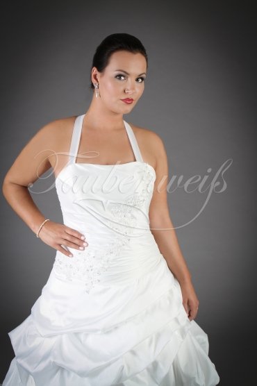 Brautkleid TW0197B - A-Linie Taft Raffungen Spitzenapplikationen Perlen Pailletten 2